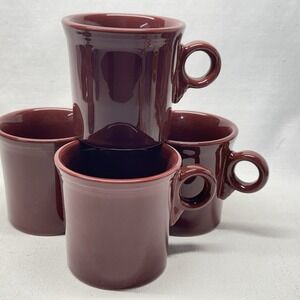 Fiesta Fiestaware HLC Cinnabar Retired Color O-Ring Tom & Jerry Mug Set of 4